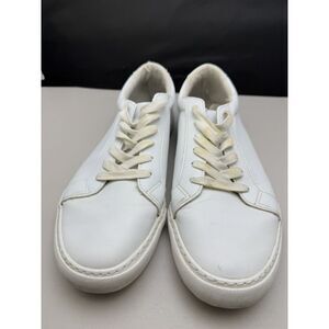 Express Shoes Mens 11 Casual Sneakers Comfort White Faux Leather Lace Up Low Top